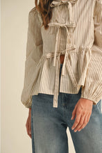 Load image into Gallery viewer, Delaney Tie Front Blouse
