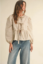 Load image into Gallery viewer, Delaney Tie Front Blouse