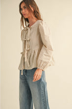 Load image into Gallery viewer, Delaney Tie Front Blouse