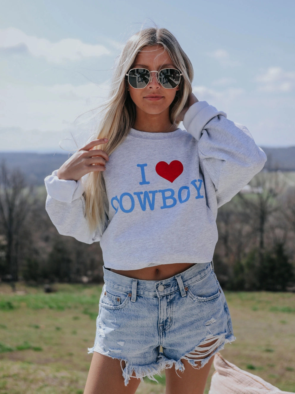 I Love Cowboys Crewneck