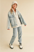 Load image into Gallery viewer, Teddy Sherpa Denim Jacket