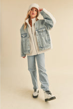 Load image into Gallery viewer, Teddy Sherpa Denim Jacket