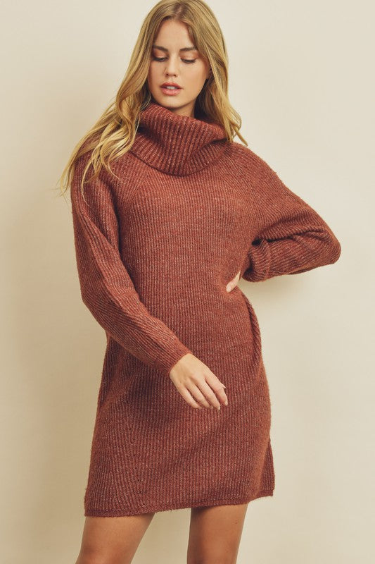 strapless open back dress Allie Turtleneck Sweater Dress