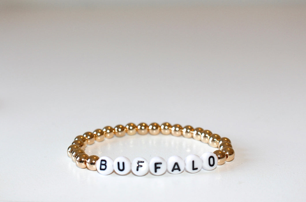 Buffalo Gold Beaded Bracelet