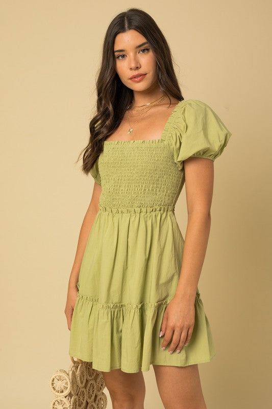 puff sleeve mini babydoll dress Layla Puff Sleeve Babydoll Dress – Jenny's Boutique