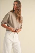 Load image into Gallery viewer, Mocha Short Sleeve Sweater Top
