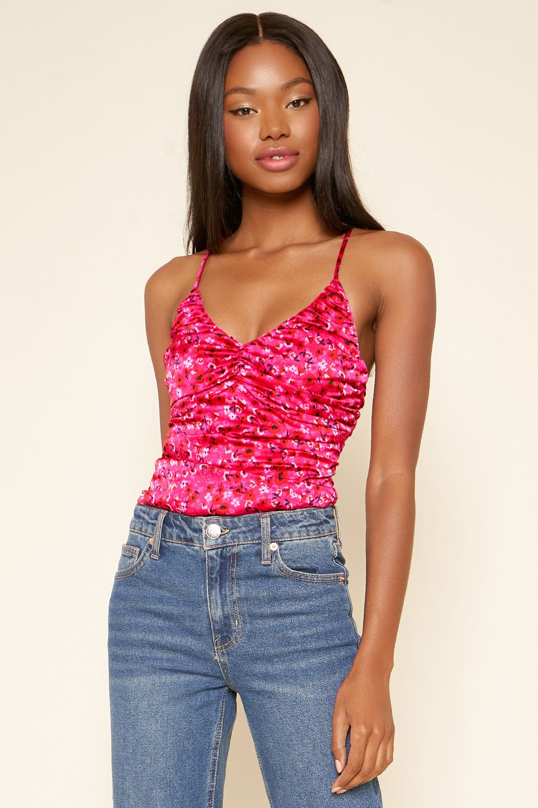 Natalie Floral Ruched Cami